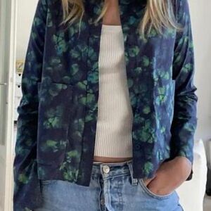 COS Navy and Green Floral Blazer NWOT